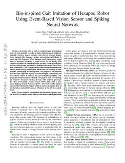Bio-inspired Gait Imitation of Hexapod Robot Using Event-Based Vision
  Sensor and Spiking Neural Network