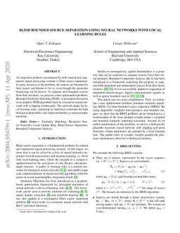 Blind Bounded Source Separation Using Neural Networks with Local
  Learning Rules