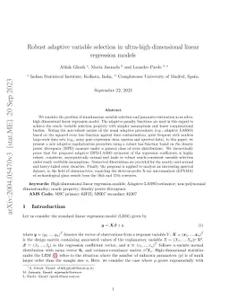 Robust adaptive variable selection in ultra-high dimensional linear
  regression models