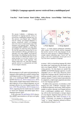 LAReQA: Language-agnostic answer retrieval from a multilingual pool
