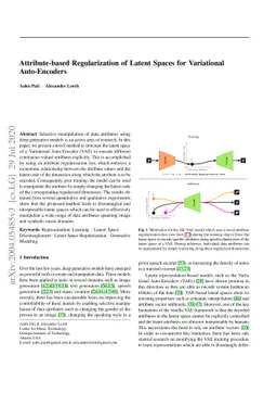 Attribute-based Regularization of Latent Spaces for Variational
  Auto-Encoders