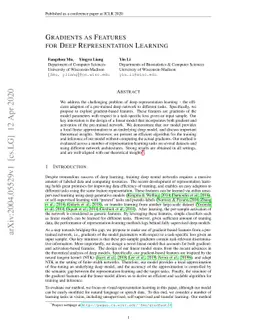 Gradients as Features for Deep Representation Learning