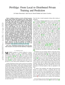 PrivEdge: From Local to Distributed Private Training and Prediction