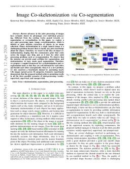 Image Co-skeletonization via Co-segmentation