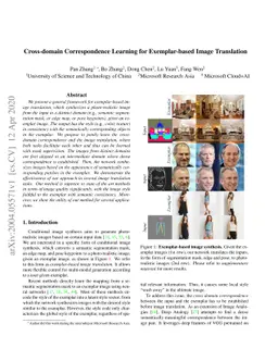 Cross-domain Correspondence Learning for Exemplar-based Image
  Translation