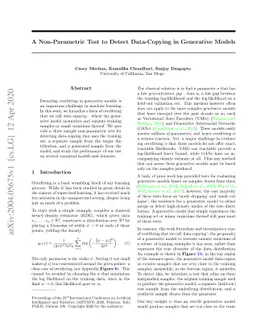 A Non-Parametric Test to Detect Data-Copying in Generative Models