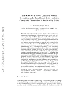 SFE-GACN: A Novel Unknown Attack Detection Method Using Intra Categories
  Generation in Embedding Space