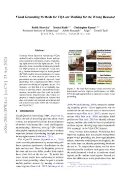 Visual Grounding Methods for VQA are Working for the Wrong Reasons!