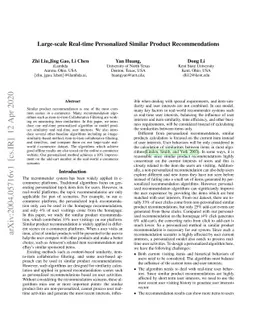 Large-scale Real-time Personalized Similar Product Recommendations