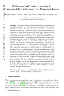 Self-supervised Feature Learning by Cross-modality and Cross-view
  Correspondences