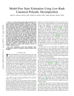 Model-Free State Estimation Using Low-Rank Canonical Polyadic
  Decomposition