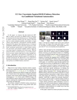 UC-Net: Uncertainty Inspired RGB-D Saliency Detection via Conditional
  Variational Autoencoders