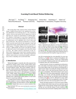 Learning Event-Based Motion Deblurring