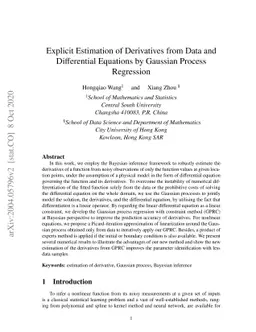 Explicit Estimation of Derivatives from Data and Differential Equations
  by Gaussian Process Regression