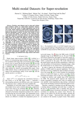 Multi-modal Datasets for Super-resolution