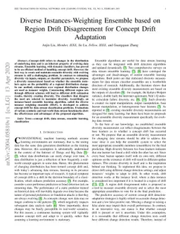 Diverse Instances-Weighting Ensemble based on Region Drift Disagreement
  for Concept Drift Adaptation