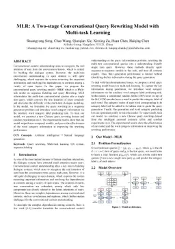 MLR: A Two-stage Conversational Query Rewriting Model with Multi-task
  Learning
