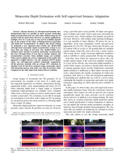 Monocular Depth Estimation with Self-supervised Instance Adaptation