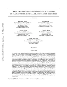 COVID-19 identification in chest X-ray images on flat and hierarchical
  classification scenarios