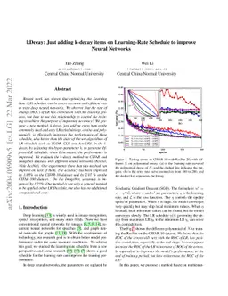 kDecay: Just adding k-decay items on Learning-Rate Schedule to improve
  Neural Networks