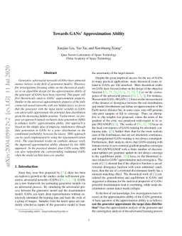 Towards GANs' Approximation Ability