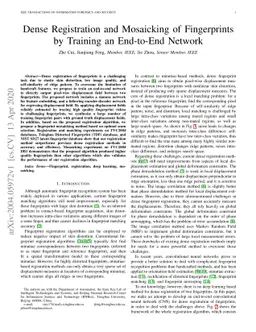Dense Registration and Mosaicking of Fingerprints by Training an
  End-to-End Network