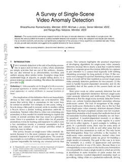 A Survey of Single-Scene Video Anomaly Detection