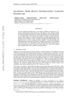 Learning from Rules Generalizing Labeled Exemplars