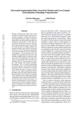 Adversarial Augmentation Policy Search for Domain and Cross-Lingual
  Generalization in Reading Comprehension