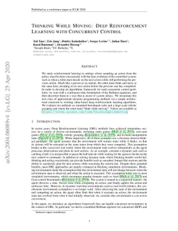 Thinking While Moving: Deep Reinforcement Learning with Concurrent
  Control