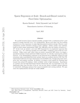 Sparse Regression at Scale: Branch-and-Bound rooted in First-Order
  Optimization