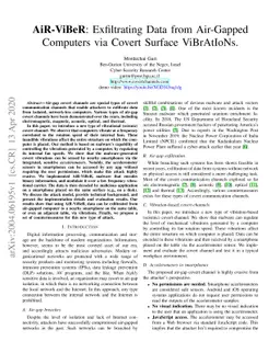 AiR-ViBeR: Exfiltrating Data from Air-Gapped Computers via Covert
  Surface ViBrAtIoNs
