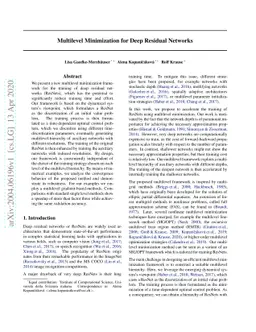 Multilevel Minimization for Deep Residual Networks
