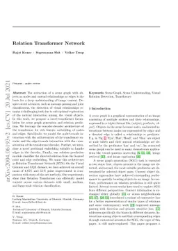 Relation Transformer Network