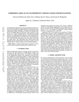 Embedded Large-Scale Handwritten Chinese Character Recognition