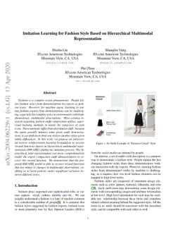 Imitation Learning for Fashion Style Based on Hierarchical Multimodal
  Representation