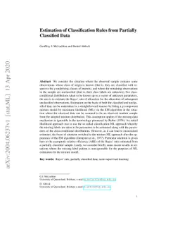 Estimation of Classification Rules from Partially Classified Data