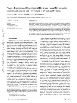Physics-Incorporated Convolutional Recurrent Neural Networks for Source
  Identification and Forecasting of Dynamical Systems
