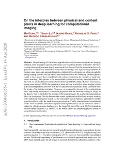 On the interplay between physical and content priors in deep learning
  for computational imaging