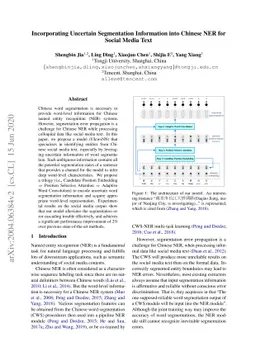Incorporating Uncertain Segmentation Information into Chinese NER for
  Social Media Text