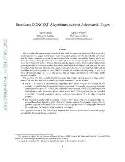 Broadcast CONGEST Algorithms against Adversarial Edges
