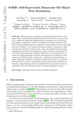 Self6D: Self-Supervised Monocular 6D Object Pose Estimation