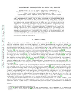 Two halves of a meaningful text are statistically different