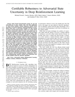 Certifiable Robustness to Adversarial State Uncertainty in Deep
  Reinforcement Learning
