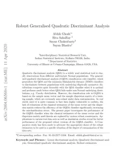 Robust Generalised Quadratic Discriminant Analysis