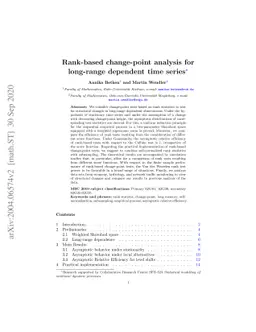 Rank-based change-point analysis for long-range dependent time series