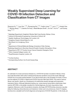 Weakly Supervised Deep Learning for COVID-19 Infection Detection and
  Classification from CT Images