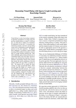 Reasoning Visual Dialog with Sparse Graph Learning and Knowledge
  Transfer