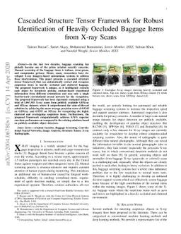 Cascaded Structure Tensor Framework for Robust Identification of Heavily
  Occluded Baggage Items from X-ray Scans