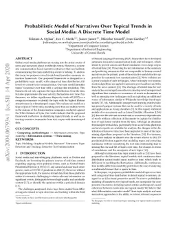 Probabilistic Model of Narratives Over Topical Trends in Social Media: A
  Discrete Time Model